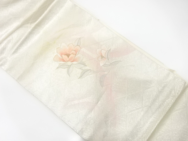 JAPANESE KIMONO / ANTIQUE NAGOYA OBI / SILK / EMBROIDERY / FLOWER